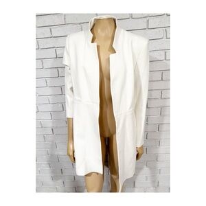 Zara Woman's Elegant White Open Front Blazer